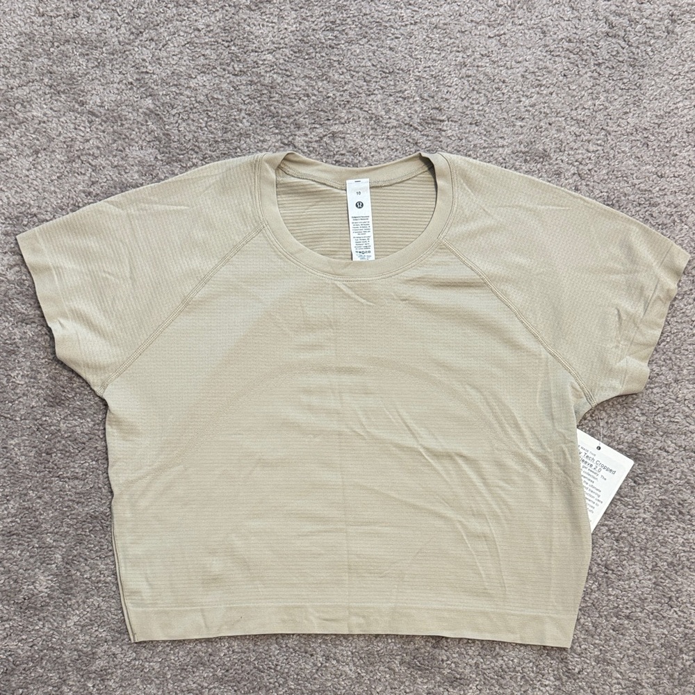 lululemon Swiftly Tech Cropped Short Sleeve 2.0- Mojave Tan